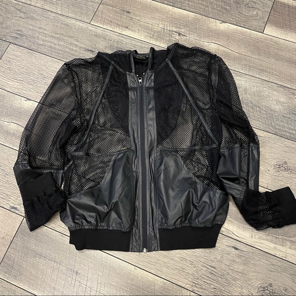 Yrstrly Black Mesh 14th Street Zip Up Hoodie - Picture 5 of 12